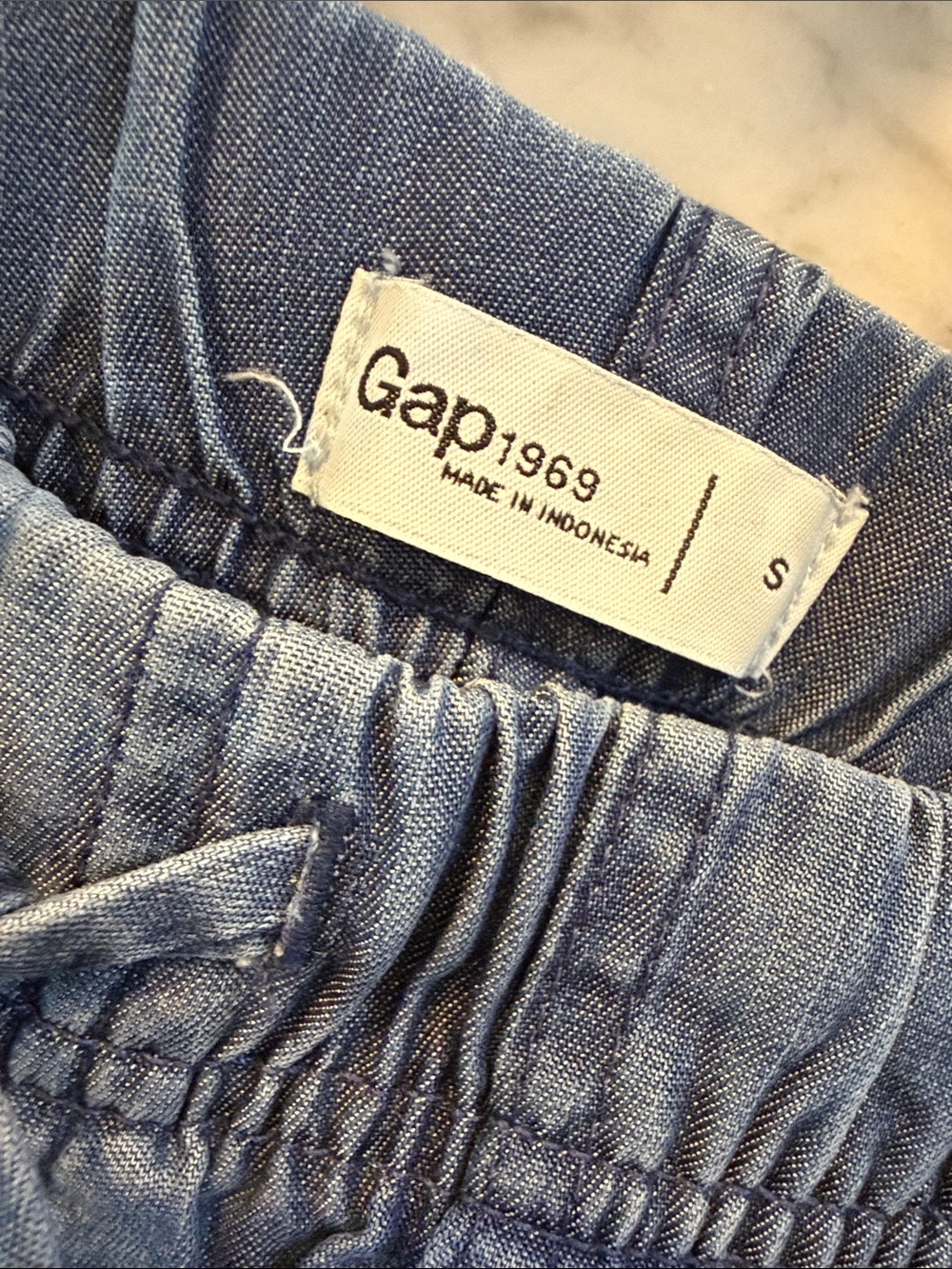 Light Blue Drawstring Denim-Style Joggers - Picture 5 of 6